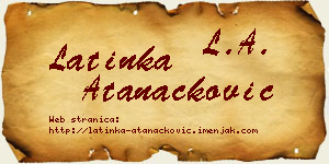 Latinka Atanacković vizit kartica